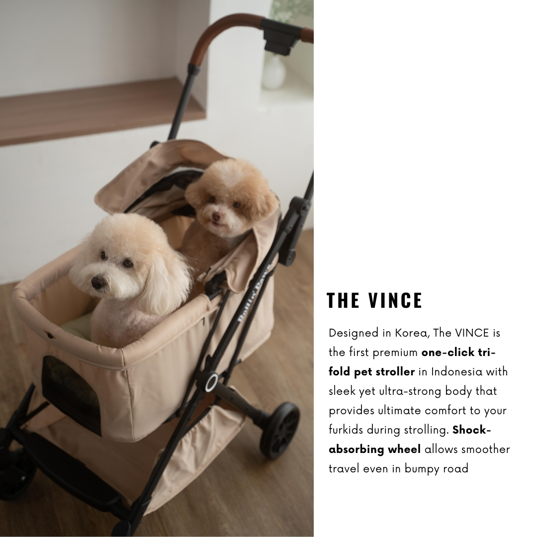 Rollin' Paws - Vince Premium Pet Stroller one-click tri-fold