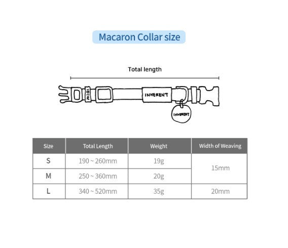INHERENT KOREA - Macaron Dog Collar