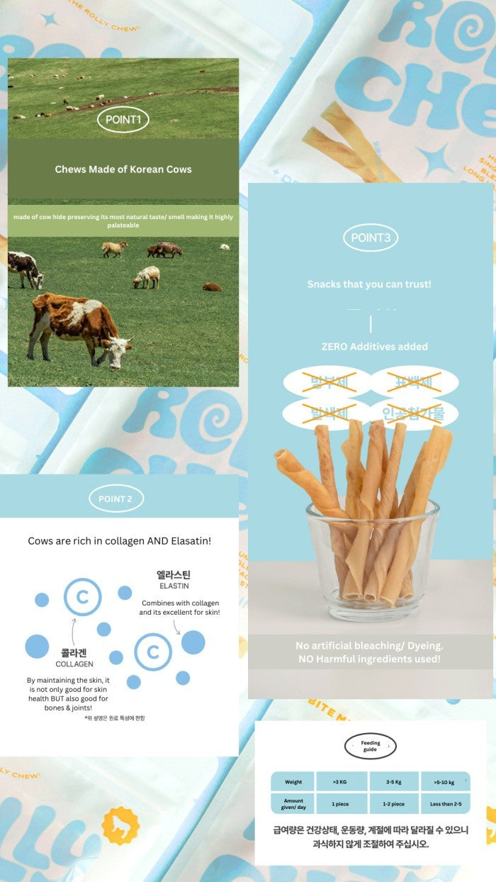 BITE ME - Rolly Chews - natural cow hide chews for dogs